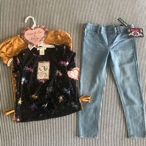 New Girl’s 2pc shirts and blue jeans for Back to School